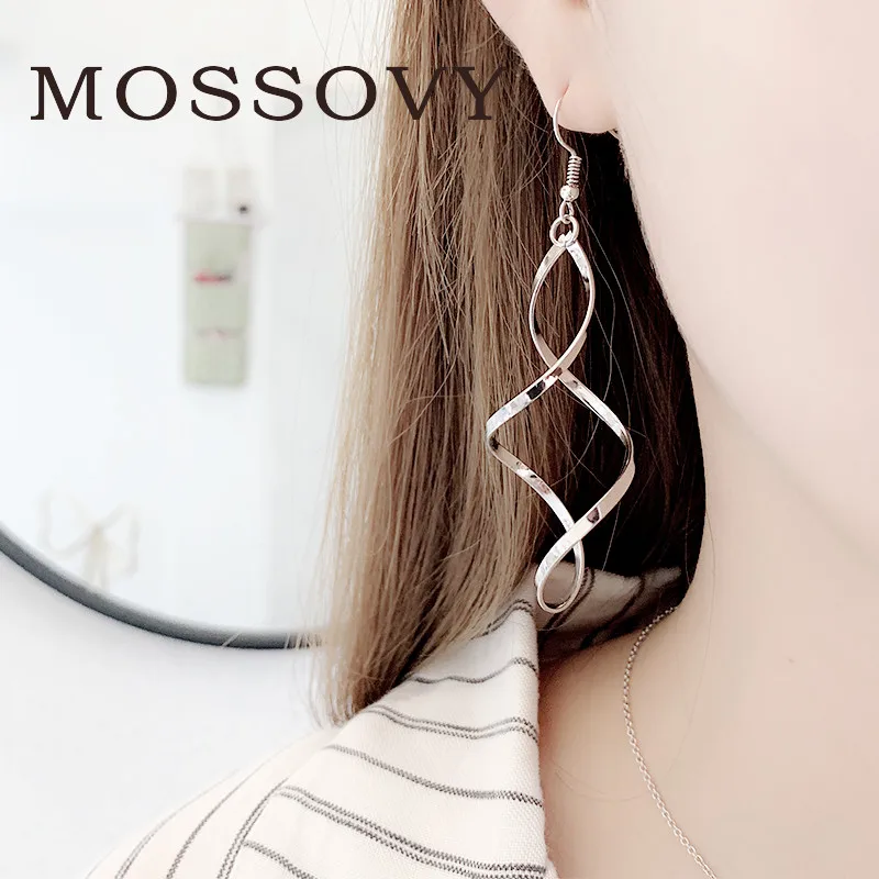 Mossovy Charms Style Spiral Bent Wave Curve Dangle Earrings for Women Earrings Fashion Jewelry for Female 2019 Pendientes Mujer
Mossovy Charms Style Spiral Bent Wave Curve Dangle Earrings for Women Earrings Fashion Jewelry for Female 2019 Pendientes Mujer