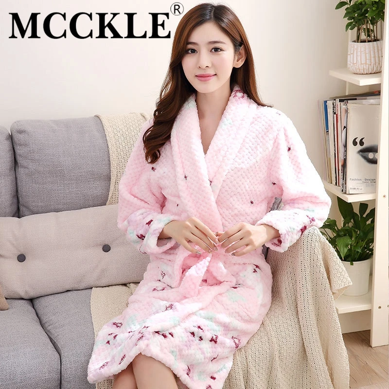 MCCKLE Autumn Winter Women Sleepwear Robes 2018 Thick Flannel Kimono Long Sleeve Home Wear Bathrobes Sexy Warm Women's Robes
MCCKLE Autumn Winter Women Sleepwear Robes 2018 Thick Flannel Kimono Long Sleeve Home Wear Bathrobes Sexy Warm Women's Robes