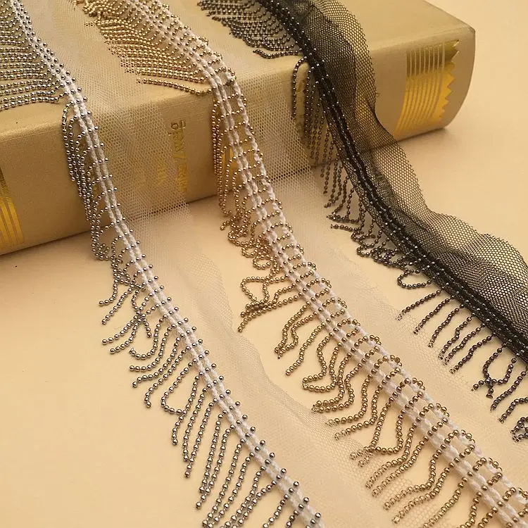10Yards Beaded Chain Gold Silver Fringe Trimming Lace Ribbon Scrapbooking Applique Embellishment Sewing Renda For Wedding Dress
10Yards Beaded Chain Gold Silver Fringe Trimming Lace Ribbon Scrapbooking Applique Embellishment Sewing Renda For Wedding Dress