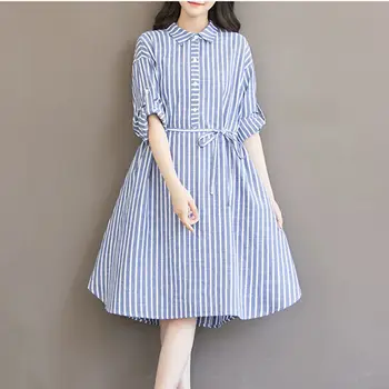 Maternity Clothes New Arrival Summer Fashion Half Sleeve Striped Knee - Length Loose Plus Size Dress Clothes for Pregnant Women
Maternity Clothes New Arrival Summer Fashion Half Sleeve Striped Knee - Length Loose Plus Size Dress Clothes for Pregnant Women