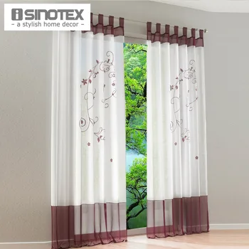 

Pastoral Embroidered Sheer Window Curtain For Living Room General Pleat 145/175/225/245/260/270 CM 1PCS/lot