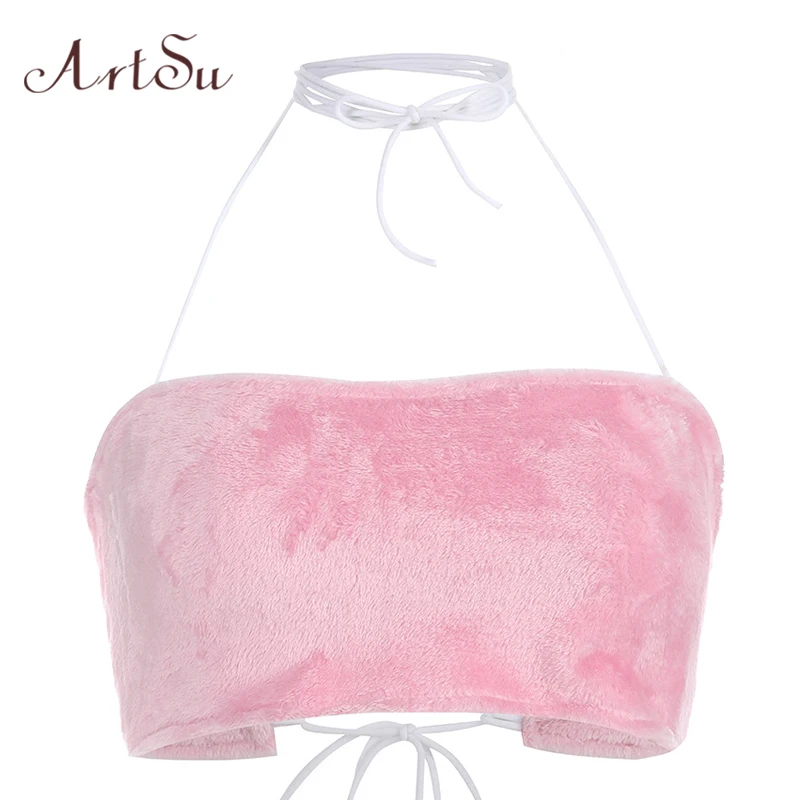 ArtSu Hairy Halter Top Pink Kawaii Cute Camis Bralette Crop Top Lace Up Backless Sleeveless Sexy Camisole Bustier Top ASVE20415
ArtSu Hairy Halter Top Pink Kawaii Cute Camis Bralette Crop Top Lace Up Backless Sleeveless Sexy Camisole Bustier Top ASVE20415