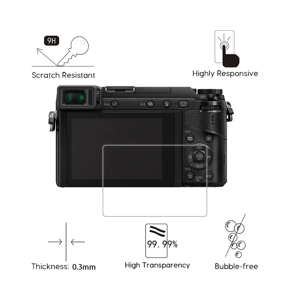 2 упаковки для Panasonic Lumix DMC GX80 GX7II G8 0 3 мм 2.5D 9H прозрачное закаленное стекло Защита