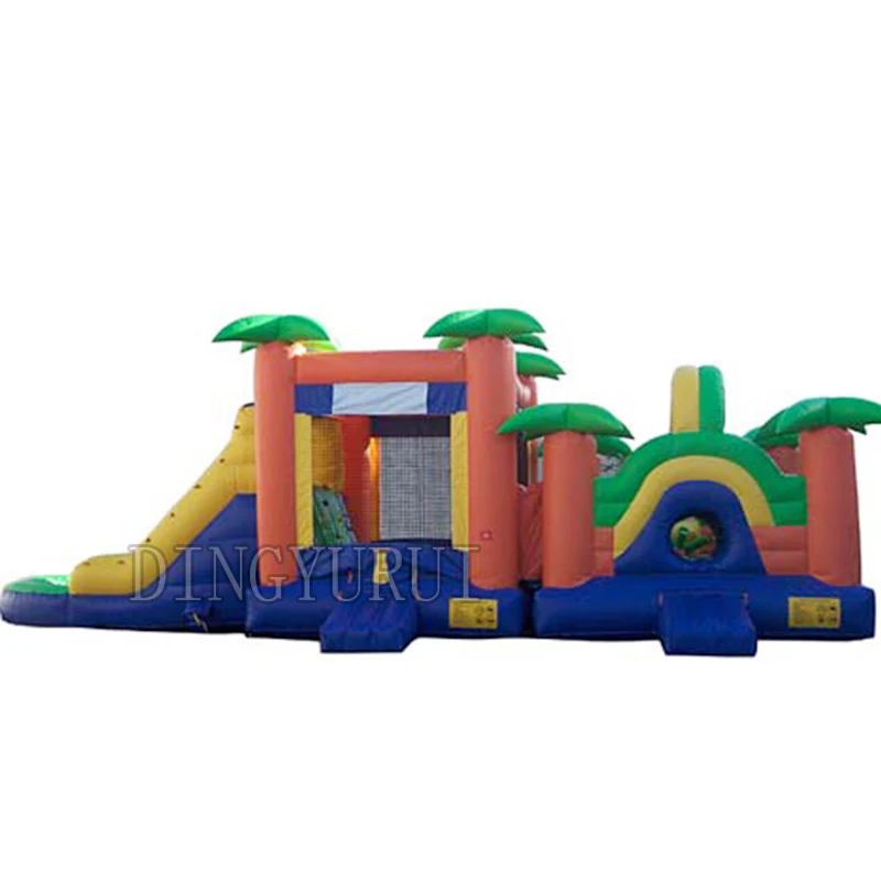 3 in one inflatable game combo/PVC material inflatable slide and obstacle course combo for sale
