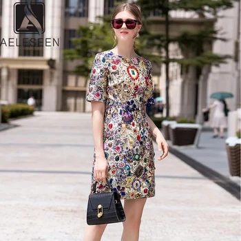 AELESEEN 2019 Autumn New Style Vintage Design Dresses Women Luxury Beading Colorful Floral Eurpean Casual wearing Mini Dress
AELESEEN 2019 Autumn New Style Vintage Design Dresses Women Luxury Beading Colorful Floral Eurpean Casual wearing Mini Dress