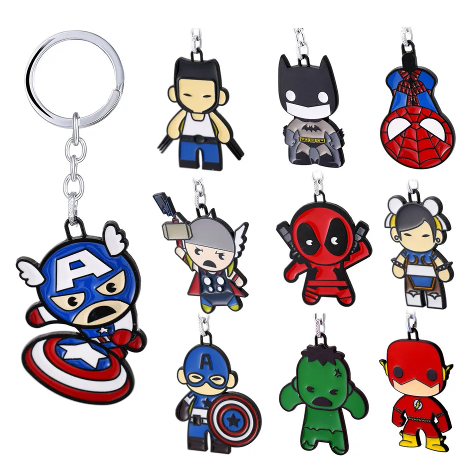 Avengers Keychain Thor Captain America Hulk SpiderMan Deadpool Batman Key Ring Holder Chaveiro Car Key Chain Pendant Jewelry
Avengers Keychain Thor Captain America Hulk SpiderMan Deadpool Batman Key Ring Holder Chaveiro Car Key Chain Pendant Jewelry