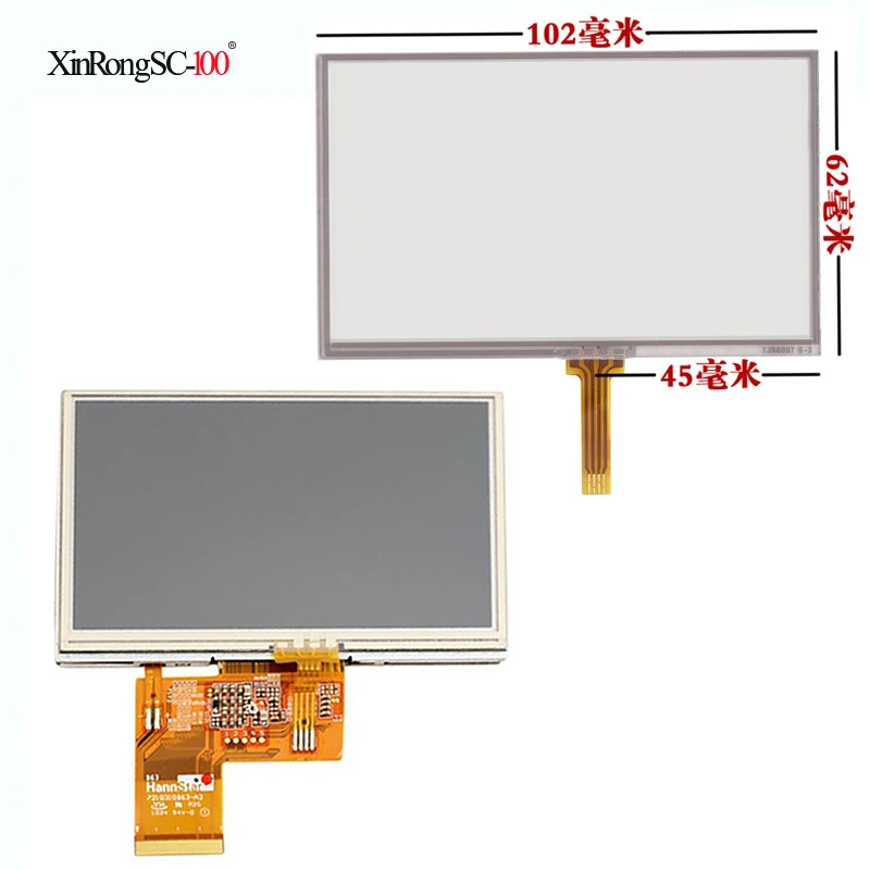 

4.3 inch Resistive Lcd Display Touch Screen 102mm*62mm AT043TN24 V.4 V.1 V.7 AT043TN25 V2 32000579-04 Digitizer GPS navigator