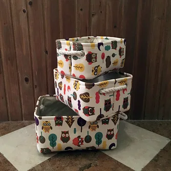 35*25*16cm Owl child fun storage box Desktop storage basket Cotton canvas with handle storage box
35*25*16cm Owl child fun storage box Desktop storage basket Cotton canvas with handle storage box