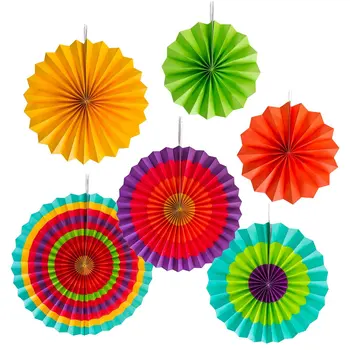 Fiesta Colorful Paper Fans Round Wheel Disc Southwestern Pattern Design for Party, Event, Home Decoration (Set of 6)
Fiesta Colorful Paper Fans Round Wheel Disc Southwestern Pattern Design for Party, Event, Home Decoration (Set of 6)