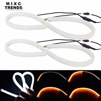Sequential Flow Style Car Flexible LED DRL Strip Lights 60cm White Amber Switchback Daytime Running Light with Turn Signal Light 
Sequential Flow Style Car Flexible LED DRL Strip Lights 60cm White Amber Switchback Daytime Running Light with Turn Signal Light