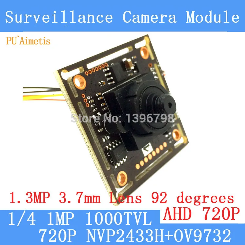 

PU`Aimetis 4in1 1.0MP 1280*720P AHD CCTV 3.7mm Mini Camera Module Board, CMOS NVP2433H+OV9732 1000TVL camera PAL / NTSC Optional