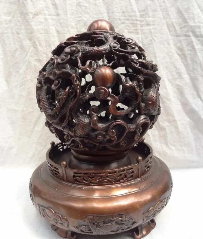 Collectible bronze S1349 13" China Pure Bronze Buddhism FengShui Dragon Head Statue Deer Revolves Ball
Collectible bronze S1349 13" China Pure Bronze Buddhism FengShui Dragon Head Statue Deer Revolves Ball