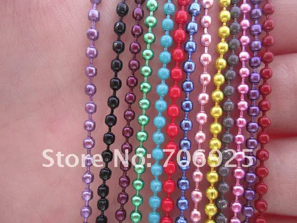 Free shipping Wholesale Colorful chain 2.4mm 27inch Mixed color (13 color)ball necklace chain with connector 100pcs/lot
Free shipping Wholesale Colorful chain 2.4mm 27inch Mixed color (13 color)ball necklace chain with connector 100pcs/lot