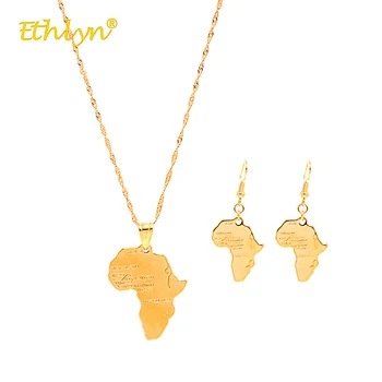 Ethlyn 2018 Drop Earrings Necklace Set map Pendant African Wedding Jewelry Sets for Women Luxury Gold Color Women Accessories 
Ethlyn 2018 Drop Earrings Necklace Set map Pendant African Wedding Jewelry Sets for Women Luxury Gold Color Women Accessories