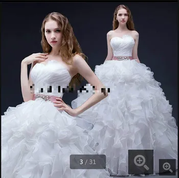 2015 lovely white ball gown ruffled pleated sashes wedding dresses strapless sweetheart neck elegant high quality wedding gowns
2015 lovely white ball gown ruffled pleated sashes wedding dresses strapless sweetheart neck elegant high quality wedding gowns