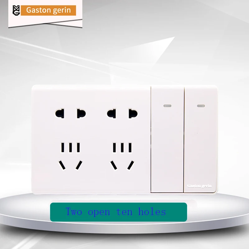 Wall Power Socket Switch 2 Gang 1Way Universal Dual 5 Hole Switched Outlet Surface Mounted Socket Panel 148mm*86mm 110V-250V 10A
Wall Power Socket Switch 2 Gang 1Way Universal Dual 5 Hole Switched Outlet Surface Mounted Socket Panel 148mm*86mm 110V-250V 10A