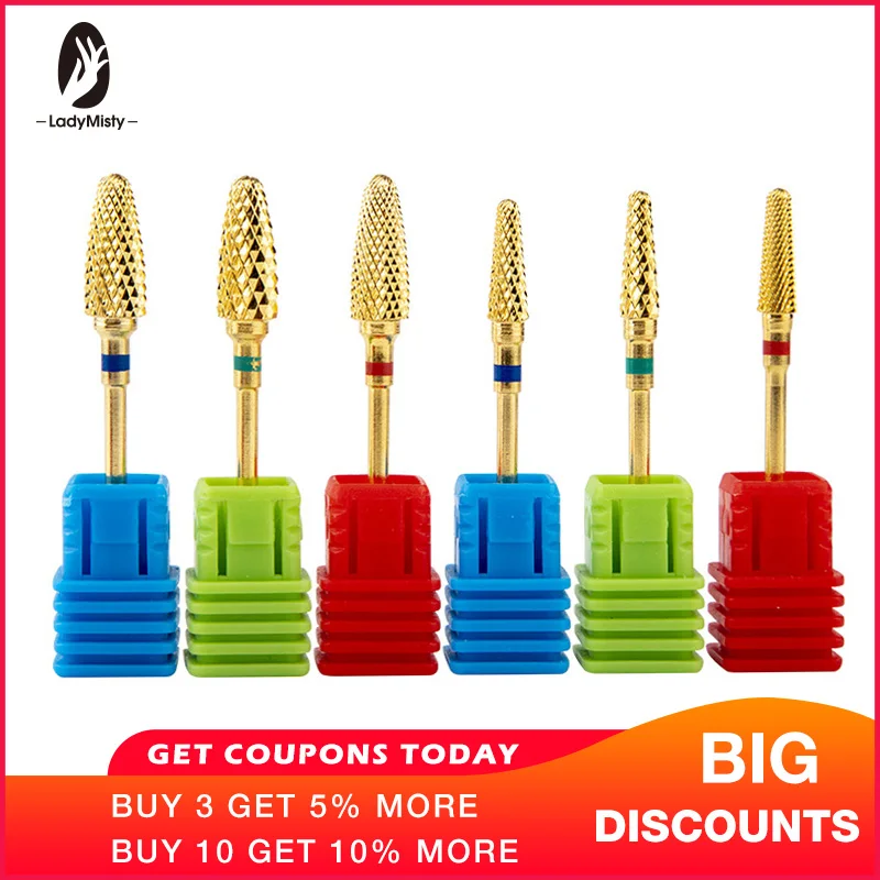 Ladymisty 1pcs Gold Carbide Nail Salon Drills Bits Electric Manicure Machine Milling Cutter Rotary Burr Nail Clean Accessory
Ladymisty 1pcs Gold Carbide Nail Salon Drills Bits Electric Manicure Machine Milling Cutter Rotary Burr Nail Clean Accessory