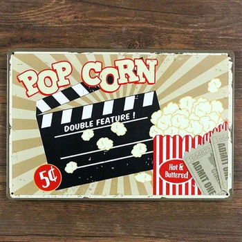 Retro metal tin sign pop corn for Home theater wall art decoration,size 20x30cm
Retro metal tin sign pop corn for Home theater wall art decoration,size 20x30cm