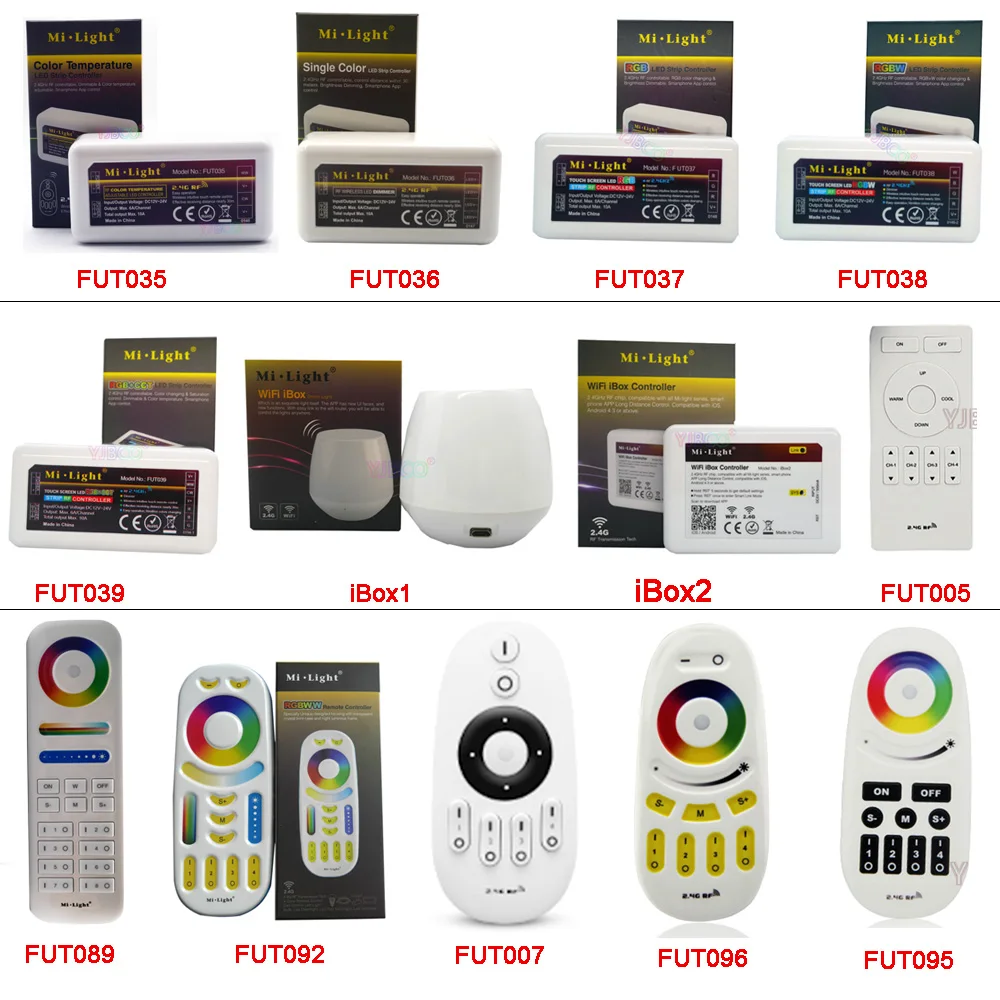 2.4G RF Wireless Remote single color Color Temperature RGB RGBW RGB+CCT led strip controller WiFi iBox Smart Light FUT039
2.4G RF Wireless Remote single color Color Temperature RGB RGBW RGB+CCT led strip controller WiFi iBox Smart Light FUT039