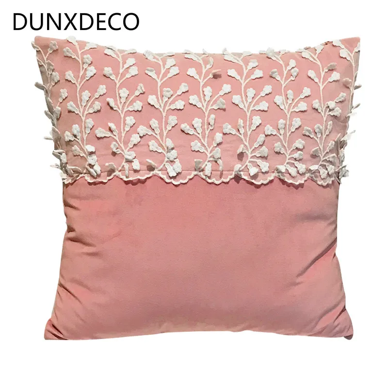 DUNXDECO Cushion Cover Decorative Pillow Case Romantic Pink Velvet Lace Embroidery Simple Home Sofa Chair Girl Room Deco
DUNXDECO Cushion Cover Decorative Pillow Case Romantic Pink Velvet Lace Embroidery Simple Home Sofa Chair Girl Room Deco