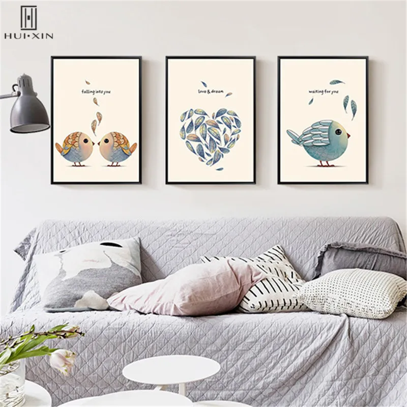 Lovely Plumpy Birds Kiss Each other Heart Made Of Feathers Of Great Warm And Sweet Decorative Paintings For Kid`s Home Decor
Lovely Plumpy Birds Kiss Each other Heart Made Of Feathers Of Great Warm And Sweet Decorative Paintings For Kid`s Home Decor