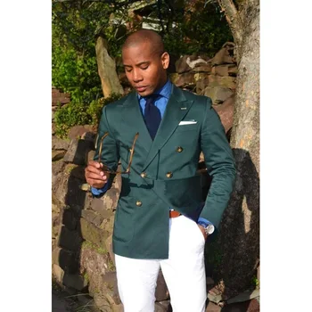 2018 slim High Quality Dark Green double breasted Mens Suits Groom Tuxedo 2 piece Groomsmen Wedding Party Dinner Best Men Suit
2018 slim High Quality Dark Green double breasted Mens Suits Groom Tuxedo 2 piece Groomsmen Wedding Party Dinner Best Men Suit