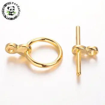 Alloy Bar & Ring Toggle Clasps, Lead Free & Nickel Free & Cadmium Free, Tibetan Style, Golden, Toggle: about 12mm in diameter,
Alloy Bar & Ring Toggle Clasps, Lead Free & Nickel Free & Cadmium Free, Tibetan Style, Golden, Toggle: about 12mm in diameter,