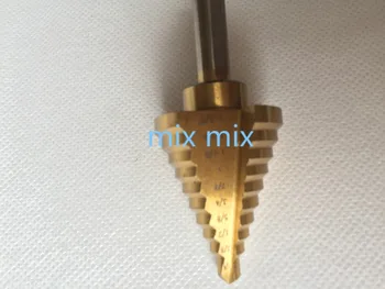 Fixmee 1 x Step Drill Bit3/8" Hex Shank 10 Step Drill Bit 1/4" to 1 3/8" HSS Titanium All in One Bit
Fixmee 1 x Step Drill Bit3/8" Hex Shank 10 Step Drill Bit 1/4" to 1 3/8" HSS Titanium All in One Bit