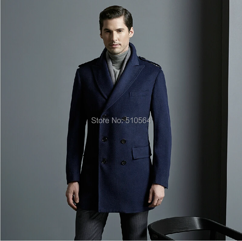 Custom made Business Slim double breast men high quality worsted wool cashmere coat Navy Blue casual jacket
Custom made Business Slim double breast men high quality worsted wool cashmere coat Navy Blue casual jacket