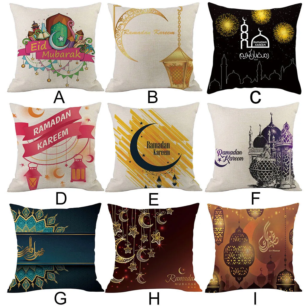Ramadan Festival Linen Pillowcase Comfortable Cushion Set Home Fashion Pillow Cover family | Дом и сад