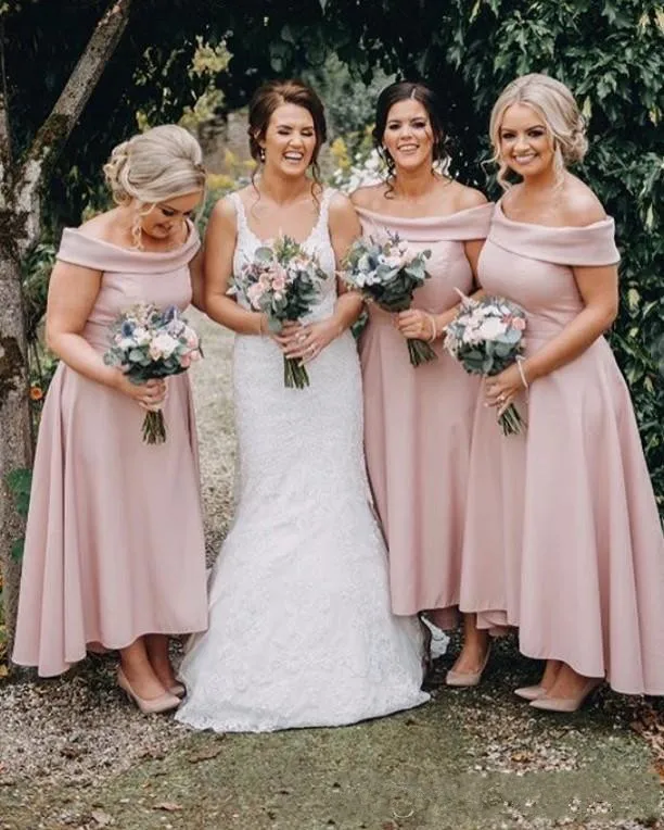 New Cheap Blush Pink Bridesmaid Dresses 2020 Long For Wedding Off Shoulder Ankle Length Backless A-Line High Low Plus Size
New Cheap Blush Pink Bridesmaid Dresses 2020 Long For Wedding Off Shoulder Ankle Length Backless A-Line High Low Plus Size
