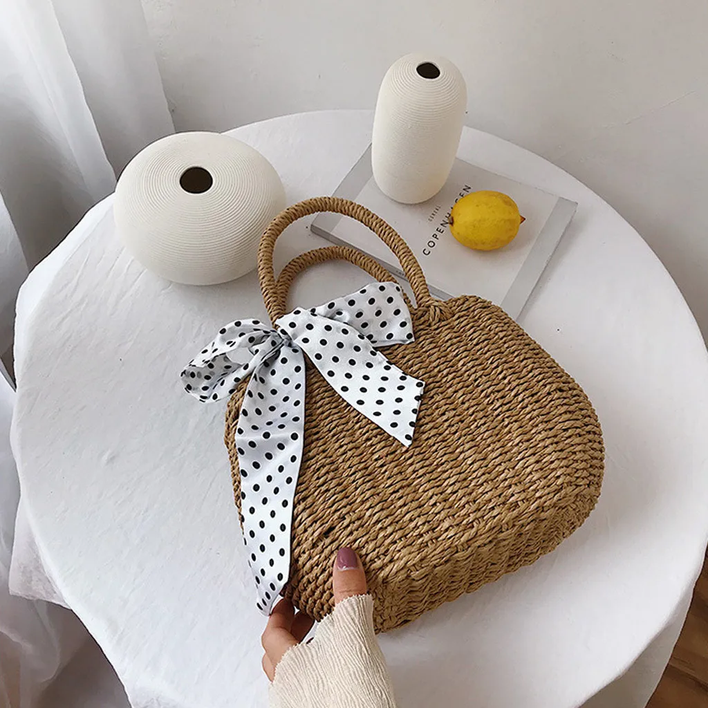 Women's Bag Fashion Retro Woven Shoulder Solid Color Handbag Beach carteras mujer de hombro y bolsos torebka damska shopper
Women's Bag Fashion Retro Woven Shoulder Solid Color Handbag Beach carteras mujer de hombro y bolsos torebka damska shopper