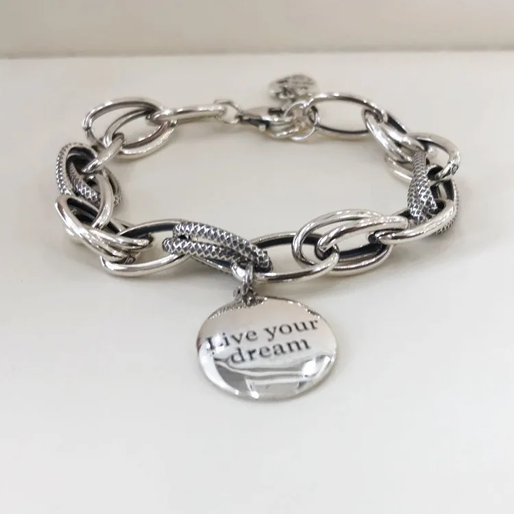women's round card Thai silver regulates Bracelet Korean Korean version 925 Sterling Silver Antique double Bracelet
women's round card Thai silver regulates Bracelet Korean Korean version 925 Sterling Silver Antique double Bracelet