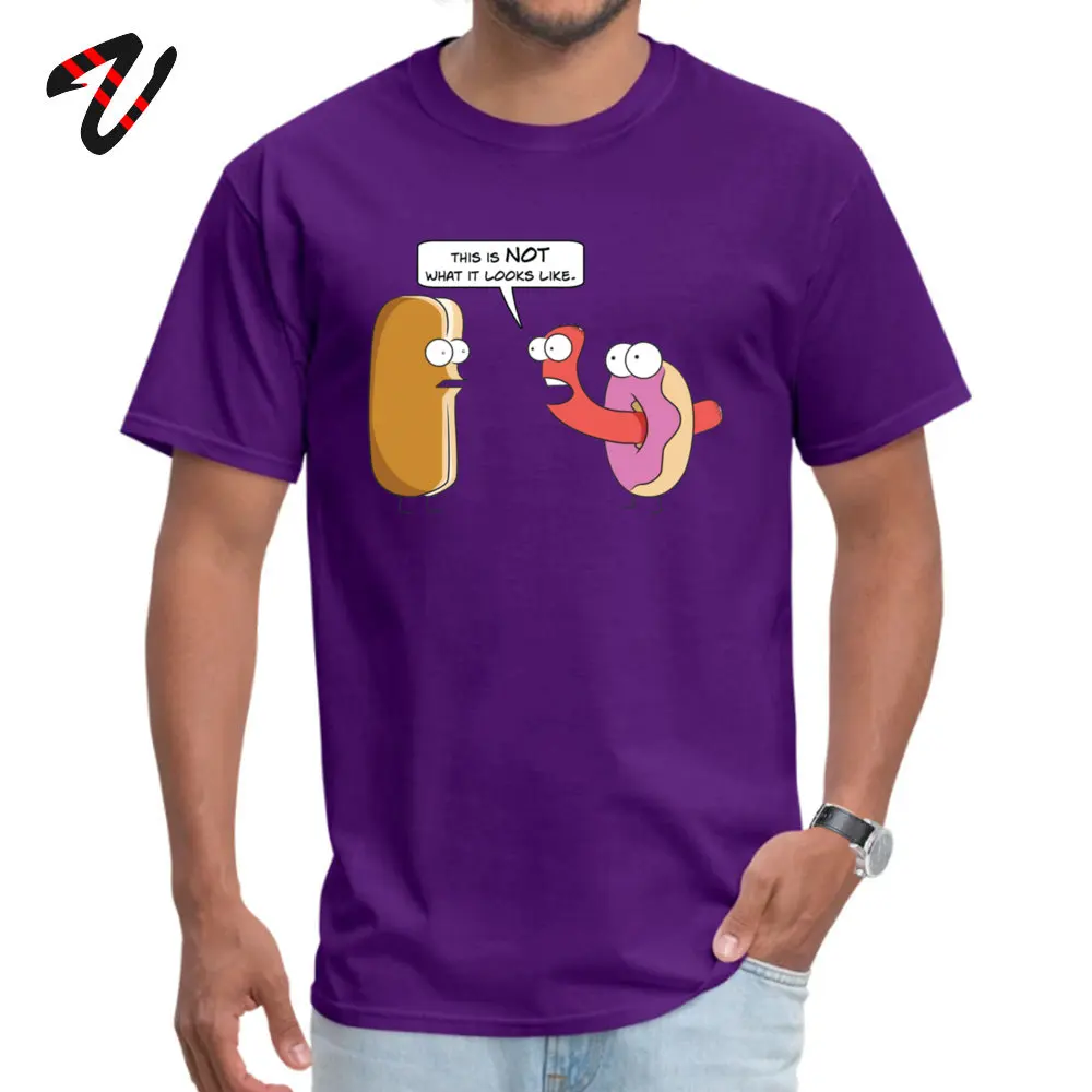 Classic Men On Sale Printed Tops T Shirt O-Neck Summer/Autumn Cotton T-Shirt Birthday Short Sleeve Clothing Shirt This is NOT what it looks like. -16943 purple