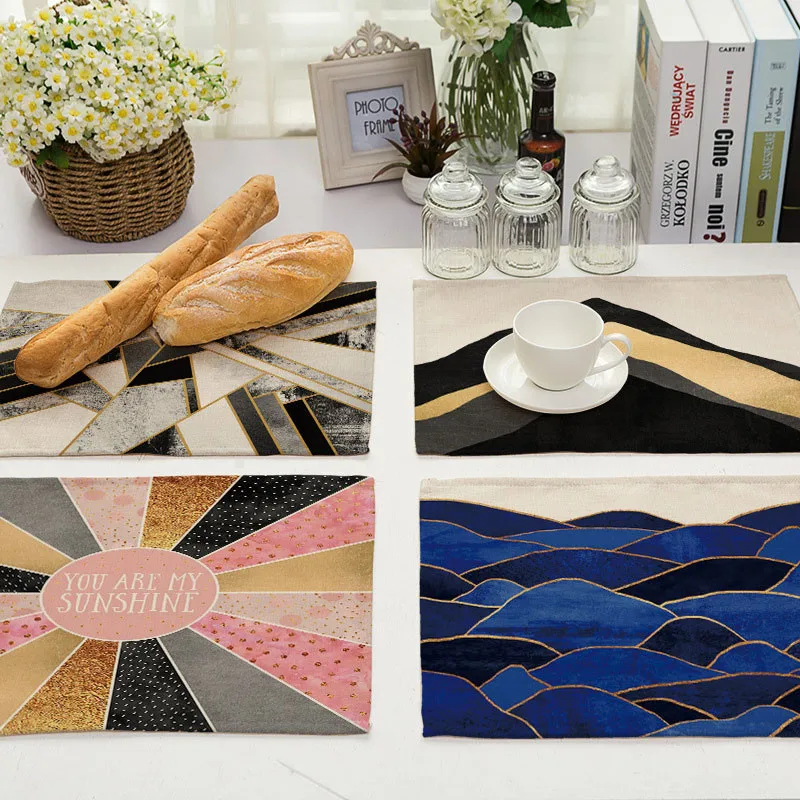 1Pcs Colorful Geometric Stripe Kitchen Placemat Dining Table Mat Coaster Cotton Linen Pads Cup Mats 42*32cm Home Decor MG0031
1Pcs Colorful Geometric Stripe Kitchen Placemat Dining Table Mat Coaster Cotton Linen Pads Cup Mats 42*32cm Home Decor MG0031