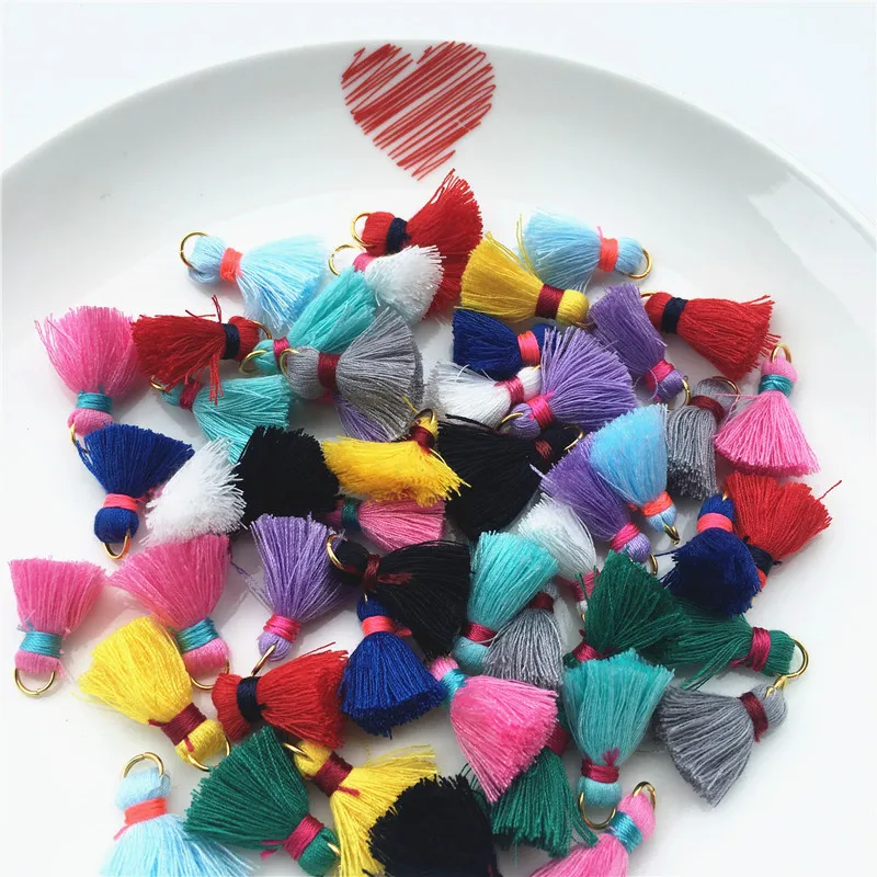 10pcs 25mm(0.98") Cotton Tassel With Gold Ring For Cellphone Curtain Key Jewelry Earrings Making Accessories
10pcs 25mm(0.98") Cotton Tassel With Gold Ring For Cellphone Curtain Key Jewelry Earrings Making Accessories