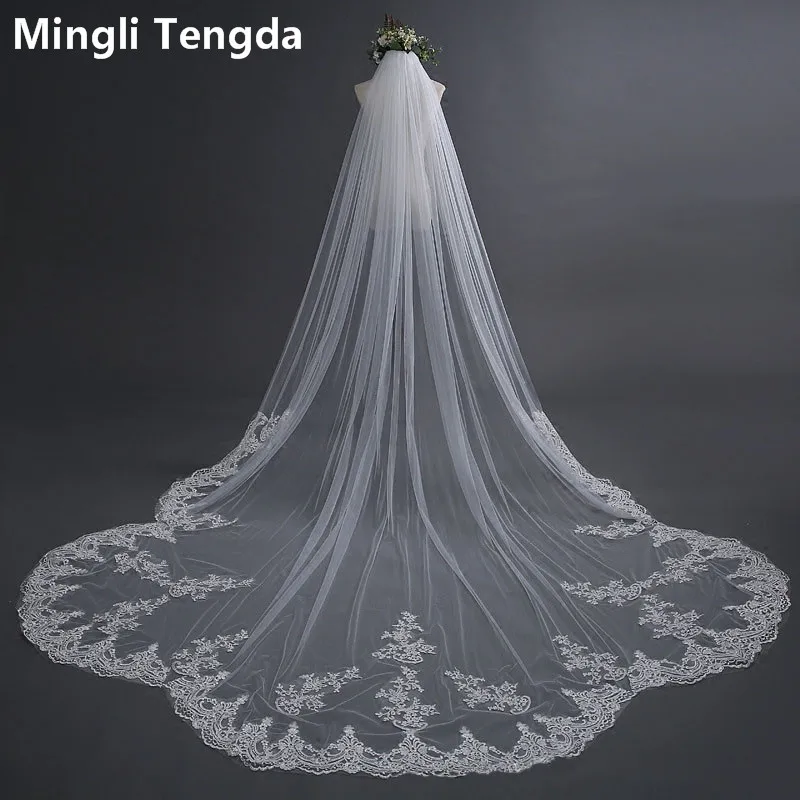 Mingli Tengda One Layers Ivory Wedding Veil Long Lace Edge Bridal Veils with Comb Elegant Cathedral Wedding velos de novia 2018
Mingli Tengda One Layers Ivory Wedding Veil Long Lace Edge Bridal Veils with Comb Elegant Cathedral Wedding velos de novia 2018