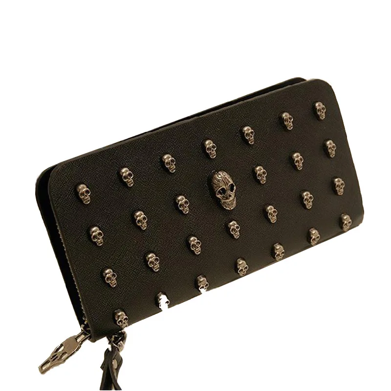 Miyahouse PU Leather High Quality Skull Women Wallet Personality Clutch Bags Rivets Female Purse Zipper Card Holder Lady Purse
Miyahouse PU Leather High Quality Skull Women Wallet Personality Clutch Bags Rivets Female Purse Zipper Card Holder Lady Purse