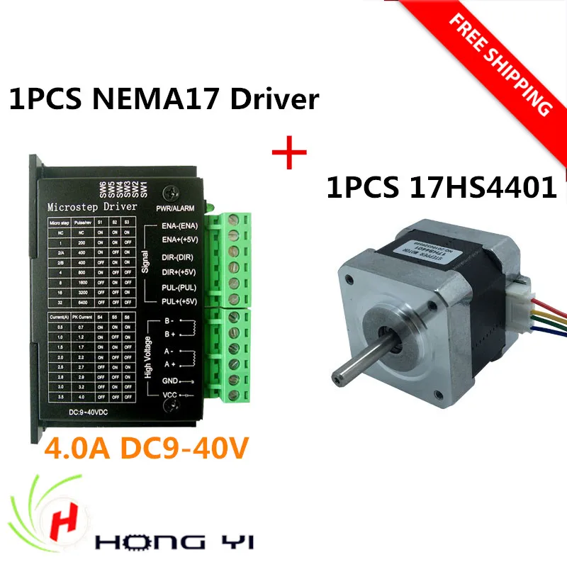 any Country 4-lead Nema17 Stepper Motor NEMA 17 motor 42BYGH 1.7A (17HS4401) use + 42 motor Diver for 3D printer and CNC
any Country 4-lead Nema17 Stepper Motor NEMA 17 motor 42BYGH 1.7A (17HS4401) use + 42 motor Diver for 3D printer and CNC