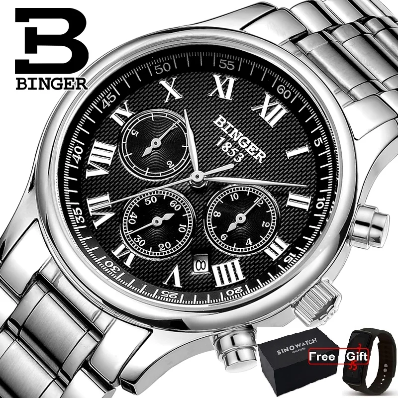 Genuine Luxury BINGER Brand Men leather strap full steel automatic mechanical Self Wind Sapphire business watch waterproof B-603
Genuine Luxury BINGER Brand Men leather strap full steel automatic mechanical Self Wind Sapphire business watch waterproof B-603