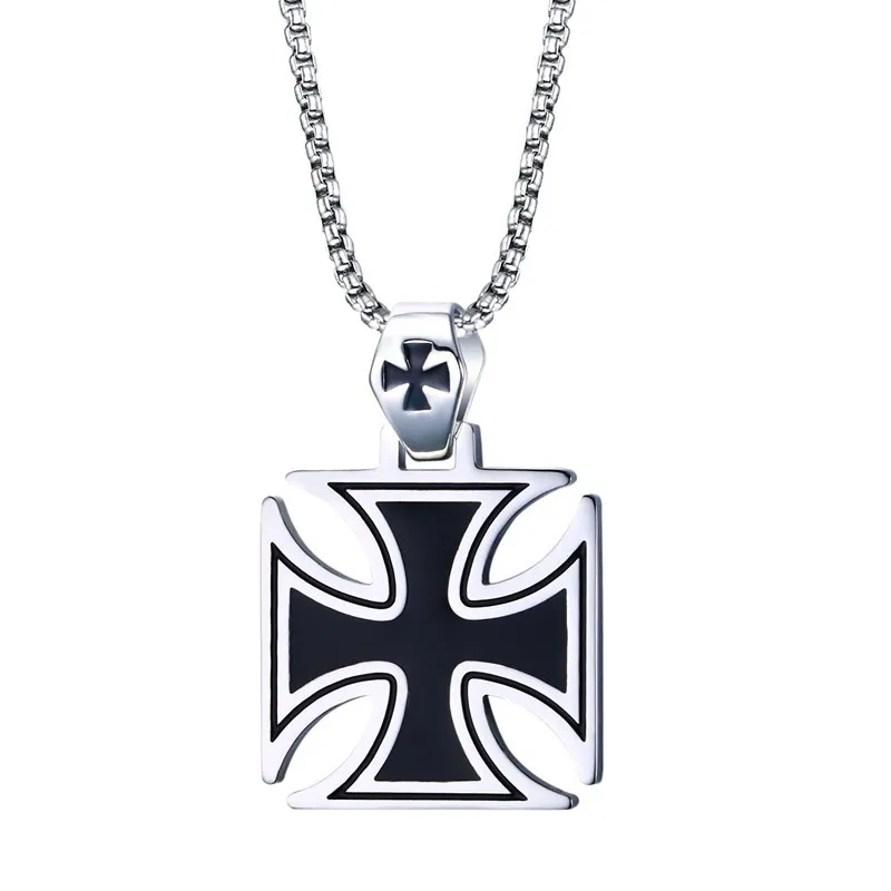 36MM Stainless Steel Black Enamel maltese cross Temple Templar Knights Cross Pendant Necklace for Men Crusader Paladin
36MM Stainless Steel Black Enamel maltese cross Temple Templar Knights Cross Pendant Necklace for Men Crusader Paladin
