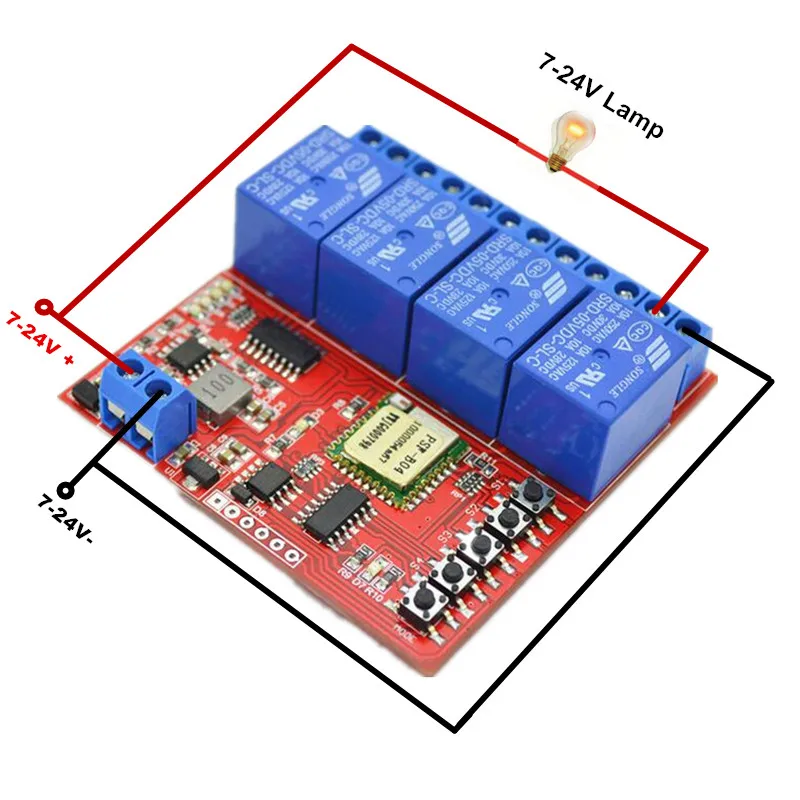 4CH умный пульт дистанционного управления wifi переключатель 7 В в 9V 12V 24 DC домашней