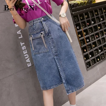 Beiyingni Retro Womens Jeans Skirt Blue Plus Size Asymmetrical Chic Korean Denim Skirts Female High Waist Saias Blue Streetwear
Beiyingni Retro Womens Jeans Skirt Blue Plus Size Asymmetrical Chic Korean Denim Skirts Female High Waist Saias Blue Streetwear