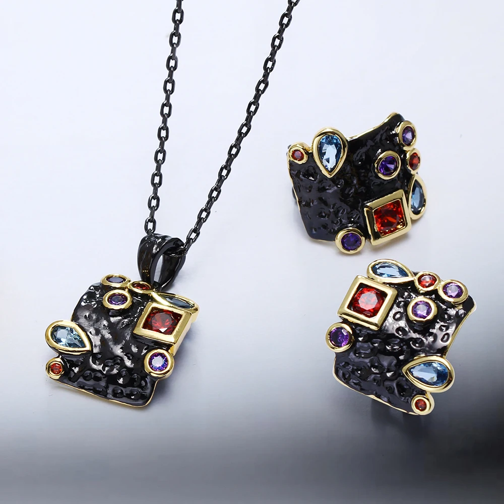 Colorful Square Necklace Earrings Jewellery Set Stud Earrings Suspension Multi Zirconia 2pcs Jewelry Sets for Women
Colorful Square Necklace Earrings Jewellery Set Stud Earrings Suspension Multi Zirconia 2pcs Jewelry Sets for Women