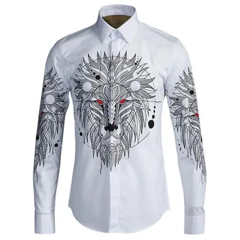 Euro Lion Digital Print Men Shirts Slim Body Cotton White Shirt Non Ironing Basic Shirts Casual Breathable Clothing M-4XL
Euro Lion Digital Print Men Shirts Slim Body Cotton White Shirt Non Ironing Basic Shirts Casual Breathable Clothing M-4XL