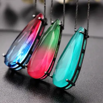 Long Chain Big Size Water Drop Pendant Necklaces For Women Fashion jewelry Multicolor Nature Stone Crytal Glass Pendant Necklace
Long Chain Big Size Water Drop Pendant Necklaces For Women Fashion jewelry Multicolor Nature Stone Crytal Glass Pendant Necklace