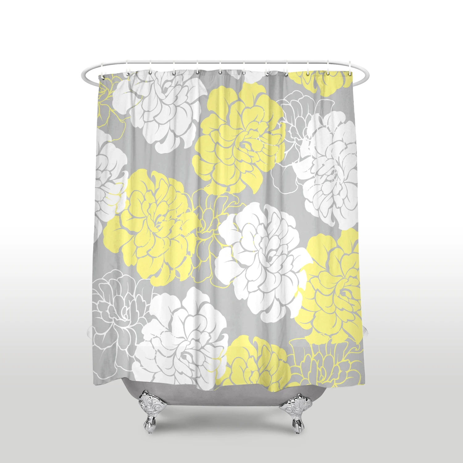 Waterproof Peony Pattern Shower Curtain with Hooks Polyester Fabric Flower Bathroom Curtains for Home Decor Yellow Gray White
Waterproof Peony Pattern Shower Curtain with Hooks Polyester Fabric Flower Bathroom Curtains for Home Decor Yellow Gray White