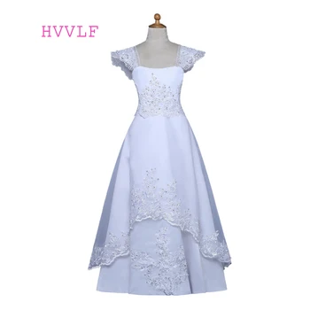 White 2019 Flower Girl Dresses For Weddings A-line Cap Sleeves Lace Beaded First Communion Dresses For Little Girls
White 2019 Flower Girl Dresses For Weddings A-line Cap Sleeves Lace Beaded First Communion Dresses For Little Girls