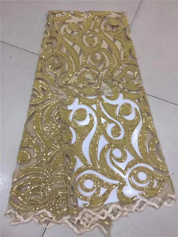 2019 African high quality velvet sequence French Nigerian sequins net tulle mesh Swiss lace fabric for dress 5yards/lot Gold
2019 African high quality velvet sequence French Nigerian sequins net tulle mesh Swiss lace fabric for dress 5yards/lot Gold