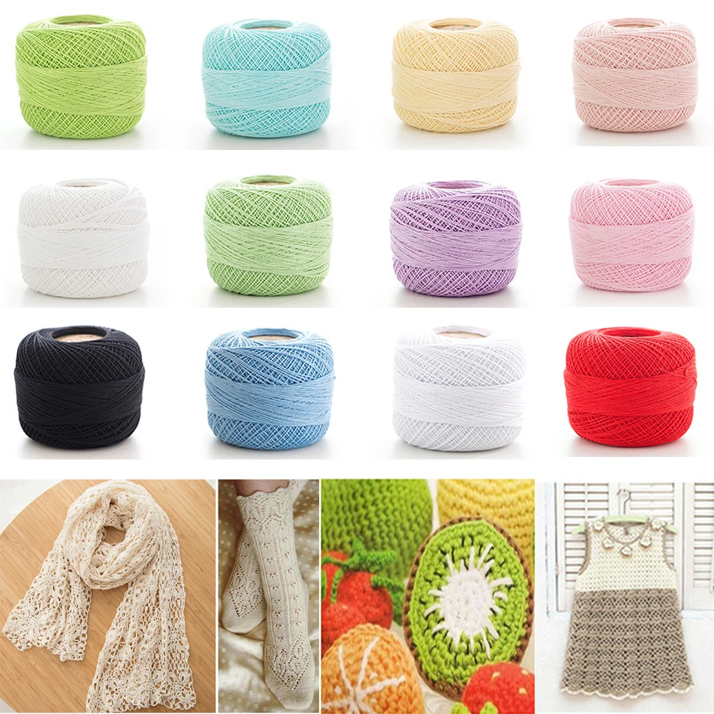 50g/Pcs 100% Cotton 0.8mm Lace Crochet Yarn By 1.5mm Crochet Hooks Hand-Knitted Baby Silk Thin Yarn For Knitting Sewing
50g/Pcs 100% Cotton 0.8mm Lace Crochet Yarn By 1.5mm Crochet Hooks Hand-Knitted Baby Silk Thin Yarn For Knitting Sewing